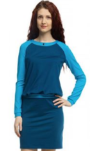 1276 Платье Сине-зеленый изумруд 